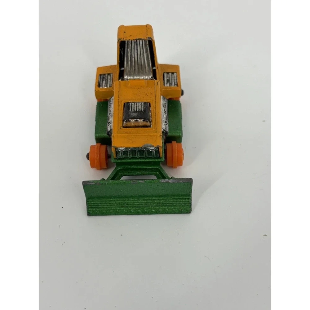 Vintage Lot of 4 Matchbox Vehicles No 12 Big Bull Bulldozers Tank Dragster